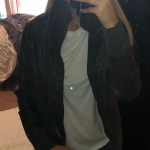 Brown leather jacket